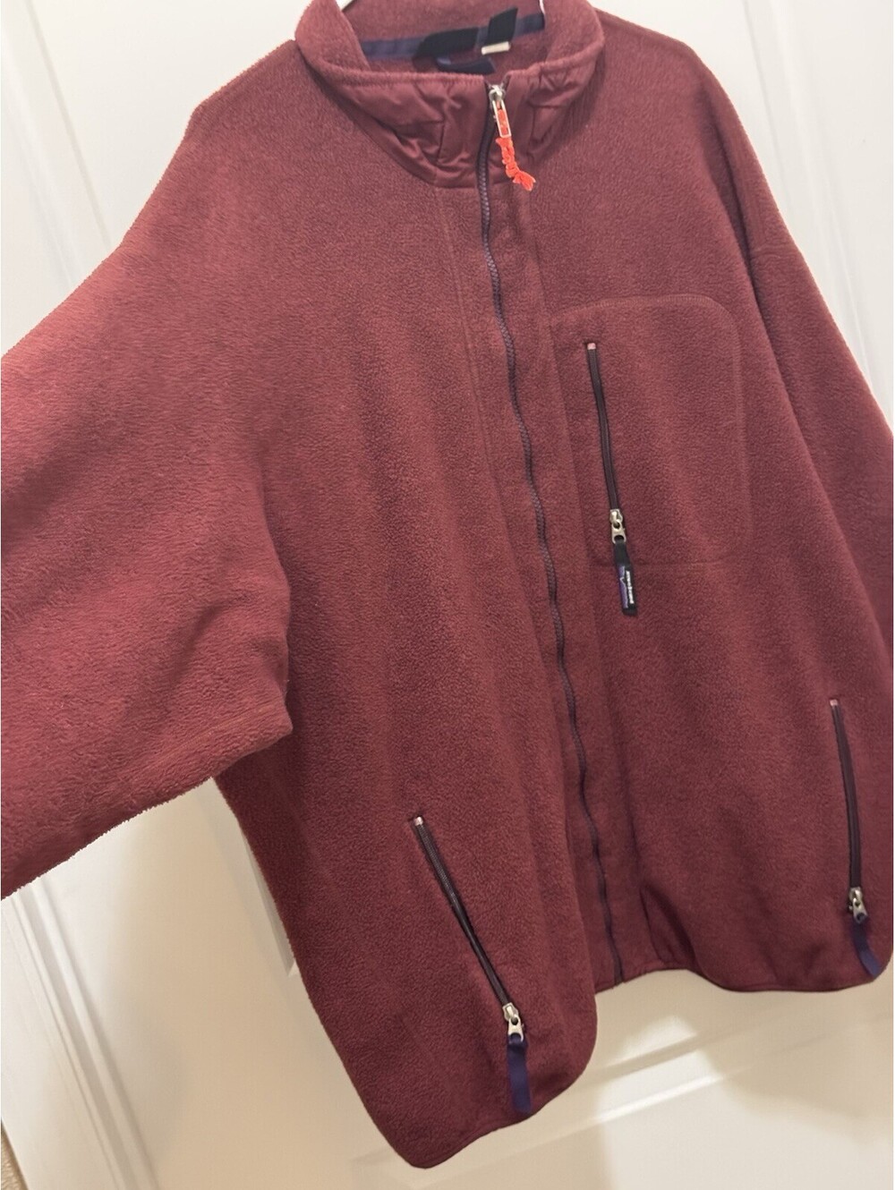 Patagonia Synchilla Fleece Jacket Mens XXL Burgundy Full Zip Chest Pocket 2XL - Picture 5 of 9